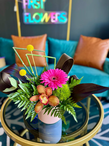 Lethbridge Flower Gift Cosmo Gerbera Daisy Orchid Leaf Delivery Pick-up
