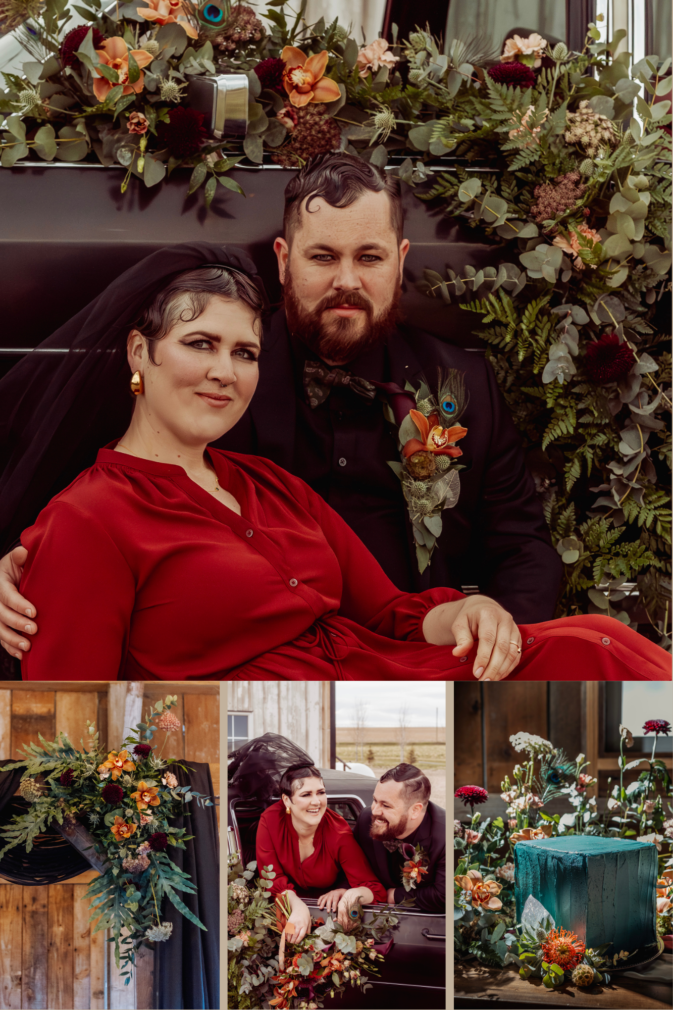 Lethbridge Wedding flowers bridal bouquet bride groom moody unique rust teal burgundy