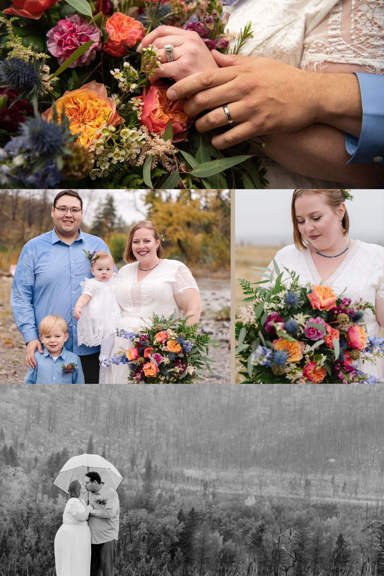 Lethbridge Wedding flowers bridal bouquet bride groom family spring mountain forest bright wildflower